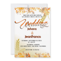 Hochzeit im Herbst Einladung Orange Moderne Schrif