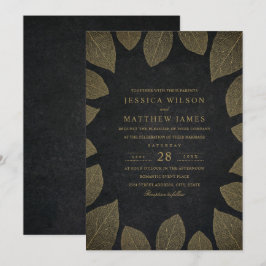 Hochzeit im Herbst Einladungen Elegante Gold Look 