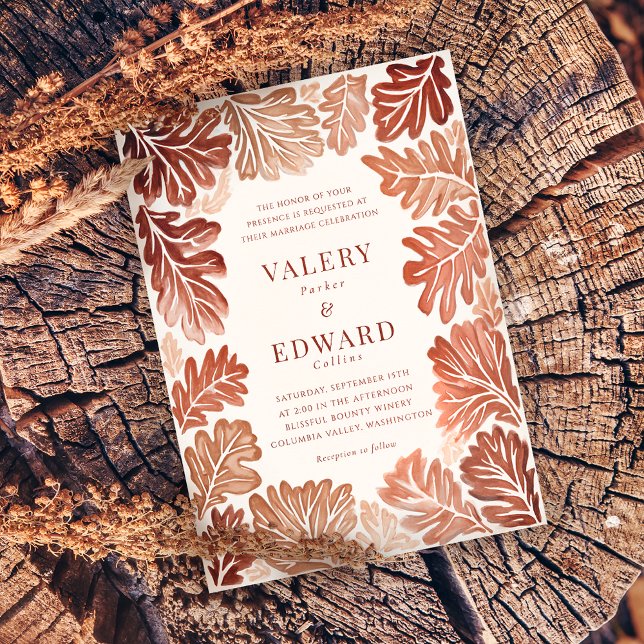 Hochzeit im Herbst Elegantes Bohemisches Wasser Einladung (Von Creator hochgeladen)