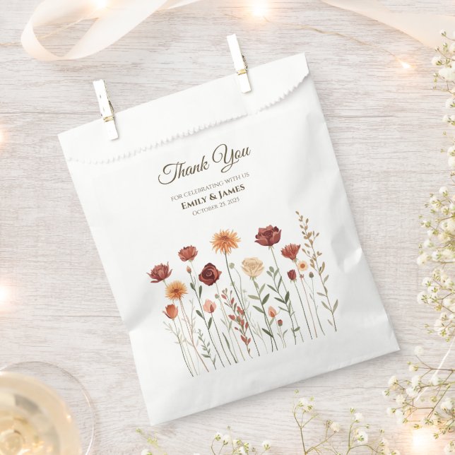 HOCHZEIT IM HERBST FAVOR BAG | BURGUNDY & ORANGE GESCHENKTÜTCHEN (Ausgeschnitten)