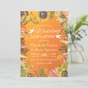 Hochzeit im Herbst Feier Herbstmapfelleaf Pumpkin Einladung