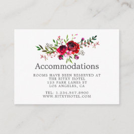 Hochzeit im Herbst Floral Aquarell Unterkünfte Begleitkarte