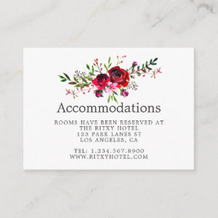 Hochzeit im Herbst Floral Aquarell Unterkünfte Begleitkarte