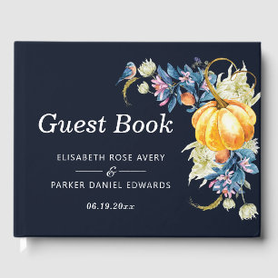 Hochzeit im Herbst Floral Pumpkin Gästebuch
