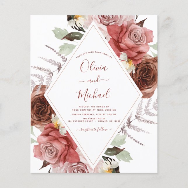 Hochzeit im Herbst Foto Floral Eukalyptus Flyer (Vorne)