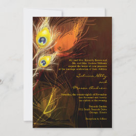 Hochzeit im Herbst für die Flamme des Goldenen Pfa Einladung