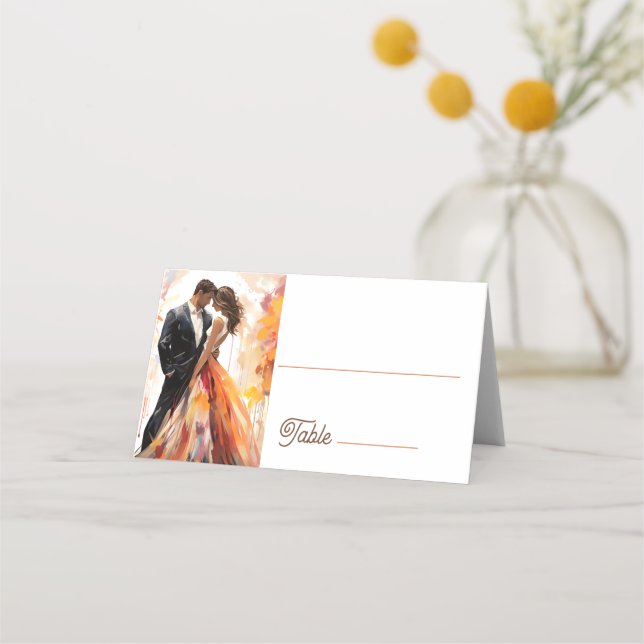 Hochzeit im Herbst für Herbst - künstlerische Plat Platzkarte (Vorderseite)