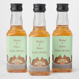 Hochzeit im Herbst für niedliche Chipsätze Alkoholflaschenetikett