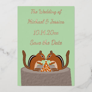 Hochzeit im Herbst für niedliche Chipsätze Folien Feiertagskarte