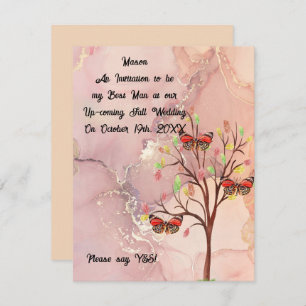 Hochzeit im Herbst für Trauzeuge anfordern Einladung