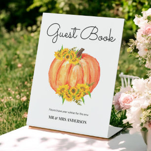 Hochzeit im Herbst Gästebuch-Schild Sockelschild