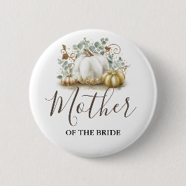 Hochzeit im Herbst Gold und Weiß Pumpkin Button