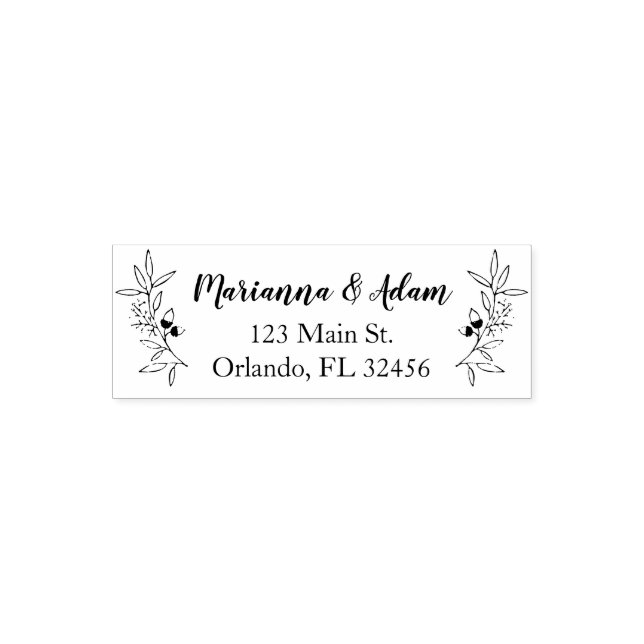 Hochzeit im Herbst Handgezogene Blätterzweige mit  Permastempel (Design)