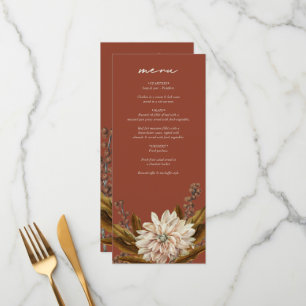 Hochzeit im Herbst Herbst Flora und Fauna Menükarte
