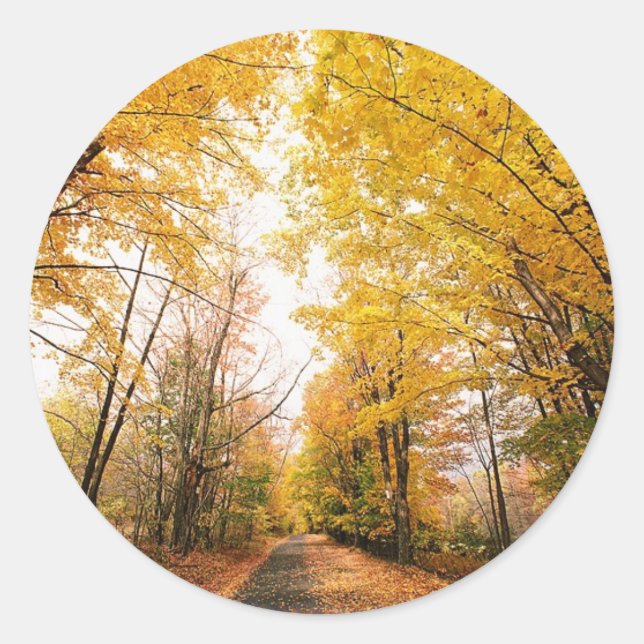 Hochzeit im Herbst Herbsthochzeiten Einladungen Si Runder Aufkleber (Vorderseite)