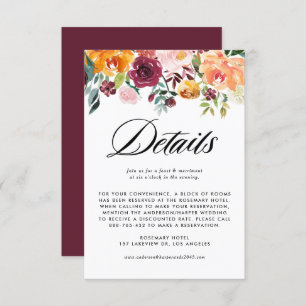 Hochzeit im Herbst im Herbst Blooms Garland Begleitkarte