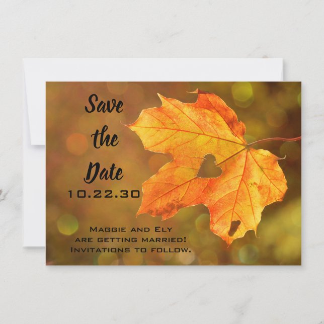 Hochzeit im Herbst im Herbst Speichern der Datumsk Save The Date (Vorderseite)