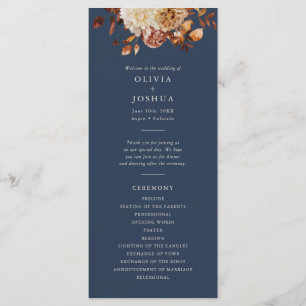 Hochzeit im Herbst in Navy Blau Programm