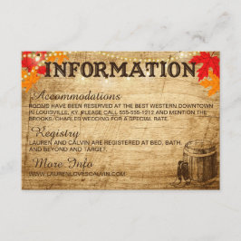 Hochzeit im Herbst Informationskarte für die Rusti Begleitkarte
