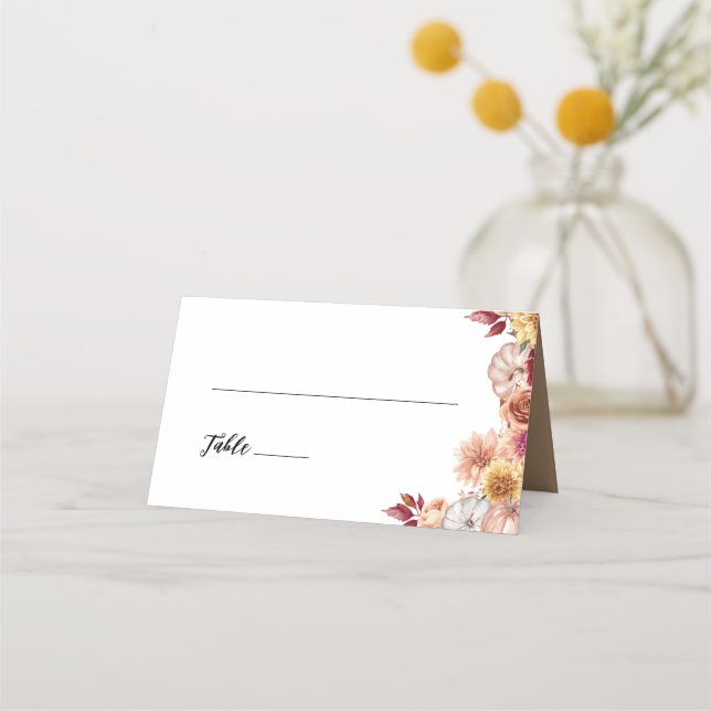 Hochzeit im Herbst Platzkarte (Vorderseite)