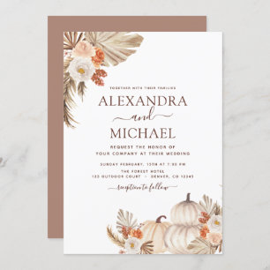 Hochzeit im Herbst Pumpkin Pampas Grass Herbst Einladung