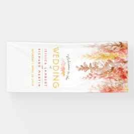 Hochzeit im Herbst Rebsorte orangefarbenes Begrüßu Banner