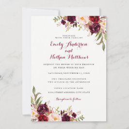 Hochzeit im Herbst Rotes Burgund Einladung