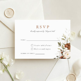 Hochzeit im Herbst RSVP-Karte für Blumenrostkreuz Einladung