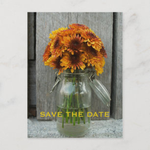 Hochzeit im Herbst Save the Date - Barnwood & Blum Ankündigungspostkarte