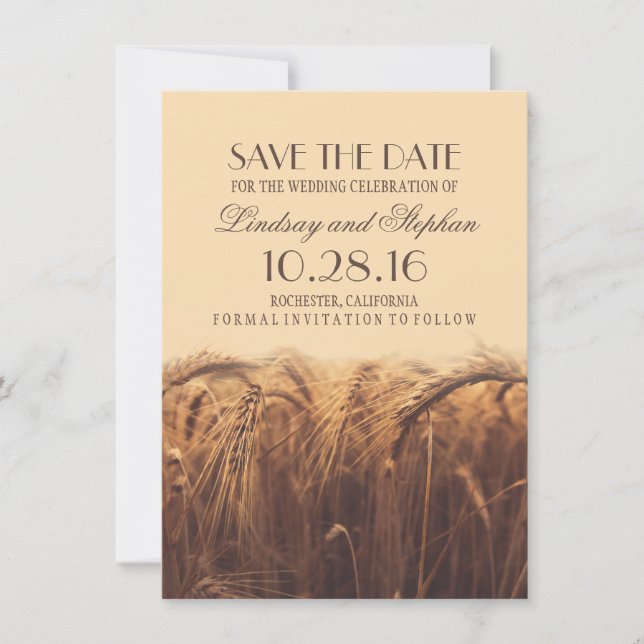 Hochzeit im Herbst Save the Date Einladungen (Vorderseite)