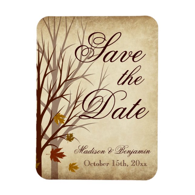 Hochzeit im Herbst Save the Date Flexible Magnet (Vertikal)