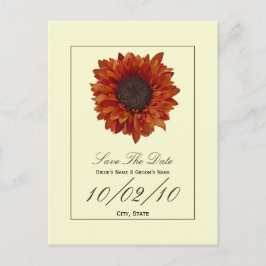 Hochzeit im Herbst Save the Date Postkarte - Blume