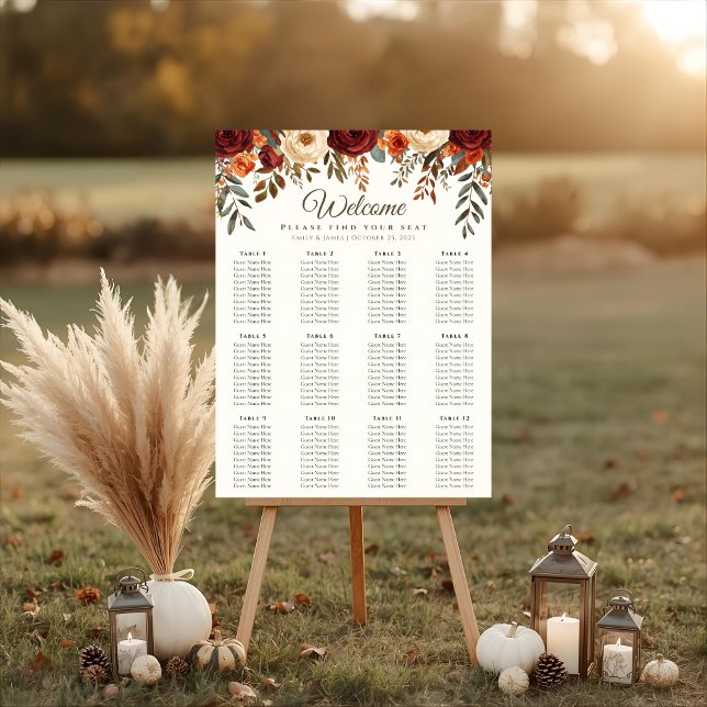 Hochzeit im Herbst Seekartenplakat Poster (Von Creator hochgeladen)