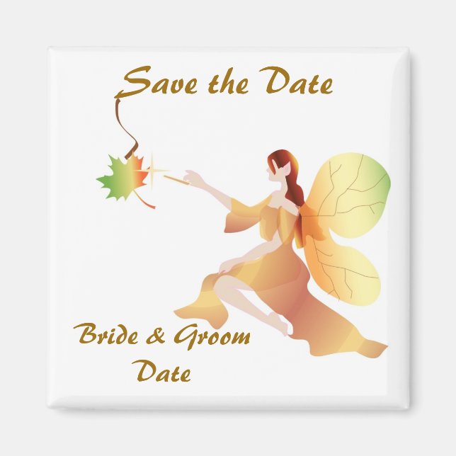Hochzeit im Herbst Speichern des Datumsfensters Magnet (Vorne)