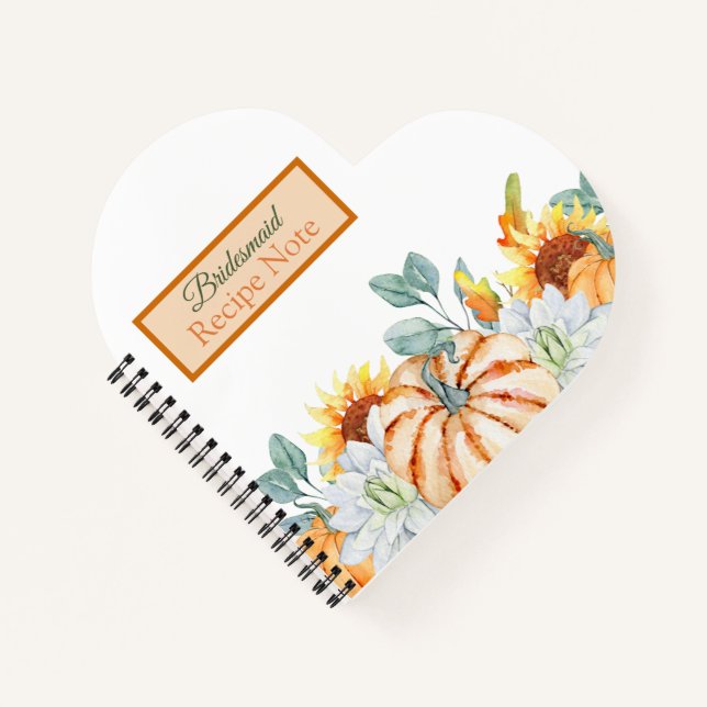 Hochzeit im Herbst Theme Bridesmaid für Notebook Notizbuch (Vorderseite)