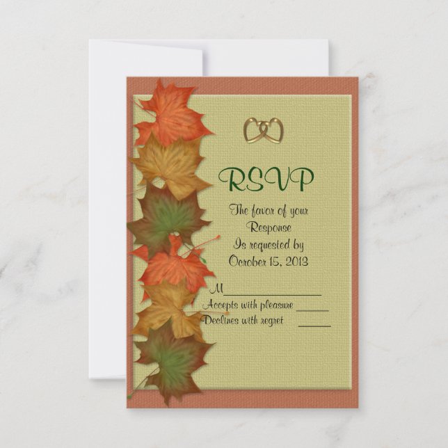 Hochzeit im Herbst-UAWG-Antwortkarte RSVP Karte (Vorderseite)
