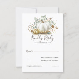 Hochzeit im Herbst UAWG von Gold und Weiß Pumpkins RSVP Karte