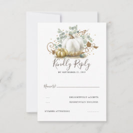 Hochzeit im Herbst UAWG von Gold und Weiß Pumpkins RSVP Karte