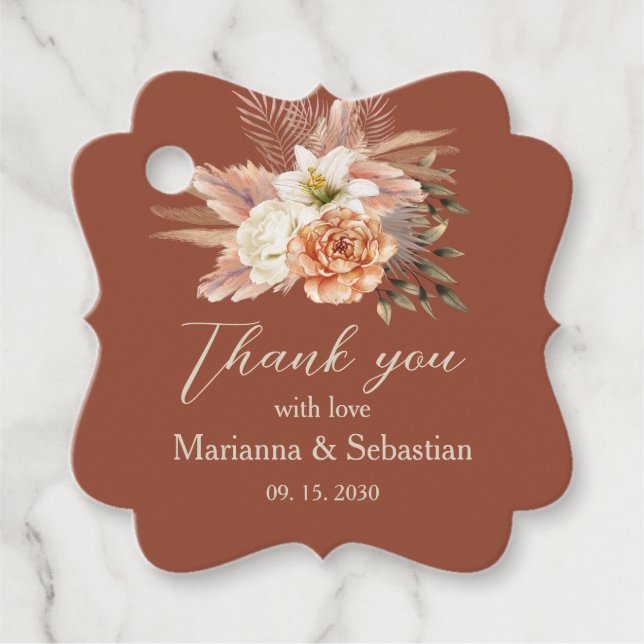 Hochzeit im Herbst Vielen Dank Geschenkanhänger (Vorderseite)