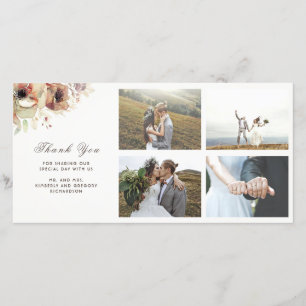 Hochzeit im Herbst Vintager Blume Dankeskarte