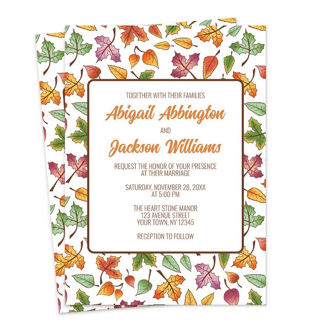 Hochzeit im Herbst von Blätter ändern Einladung (Changing Leaves Fall Wedding Invitations from Artistically Invited on Zazzle.)