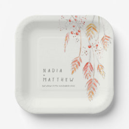 Hochzeit im Herbst von geächteten Grasbeeren Pappteller