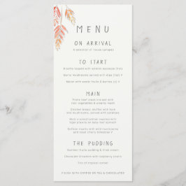 Hochzeit im Herbst von Gras und Beeren Menükarte