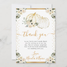 Hochzeit im Herbst von White and Gold Floral Pumpk
