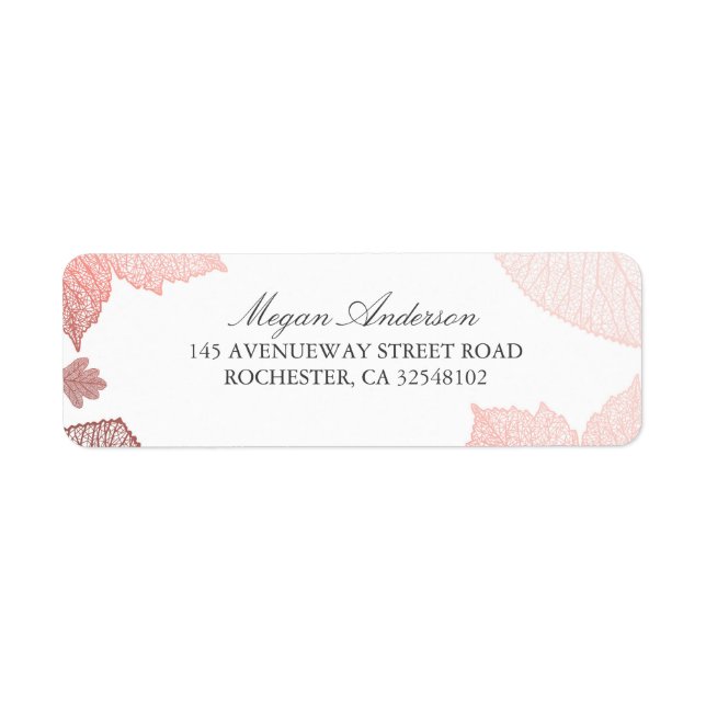 Hochzeit im Herbst von White und Rose Gold-Blätter (Vorne)