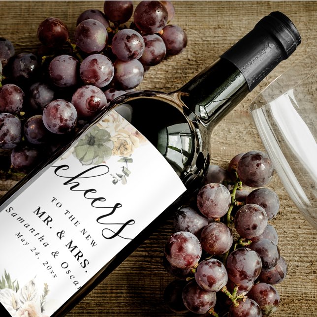 Hochzeit im Herbst | Wasserfarbe Weinetikett (Von Creator hochgeladen)