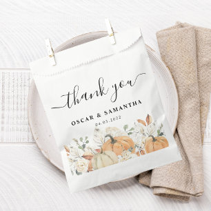 Hochzeit im Herbst Wasserfarbenkürbis Geschenktütchen