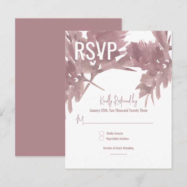 Hochzeit im Herbst Wasserfarbleaf RSVP-Karte Einladung (Vorne/Hinten)