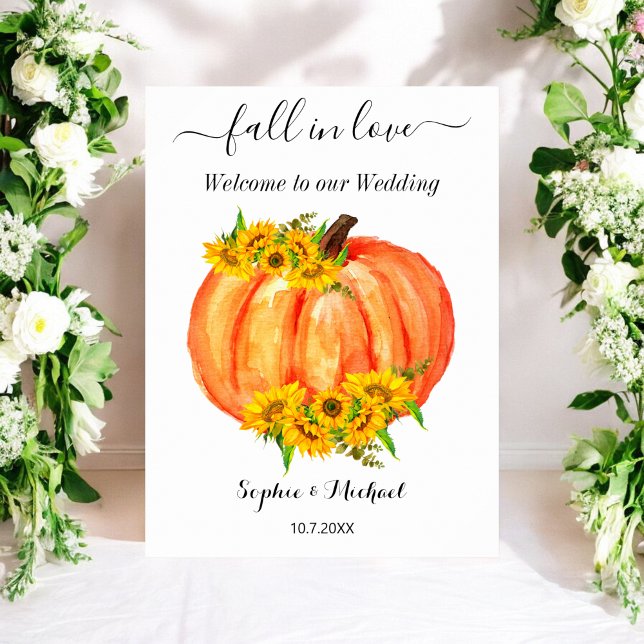 Hochzeit im Herbst Welcome Sign Pumpkin Poster (Von Creator hochgeladen)