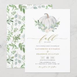 Hochzeit im Herbst White Pumpkin Wreath Greenerity Einladung